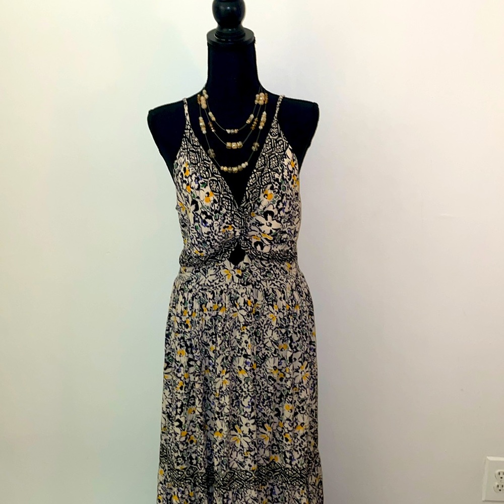 Sundress - 100% cotton print, smocked dress with spaghetti straps
